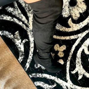 Wild Diva . velvet black heeled boots
